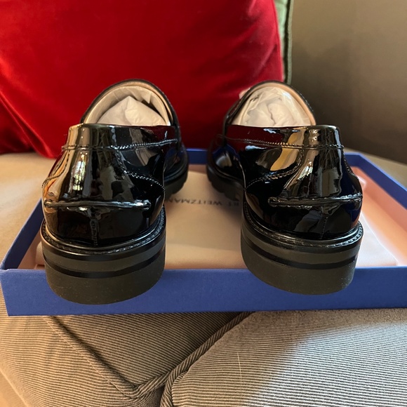 Stuart Weitzman Adrina Black Patent Leather Loafers 9.5 B - Picture 6 of 12